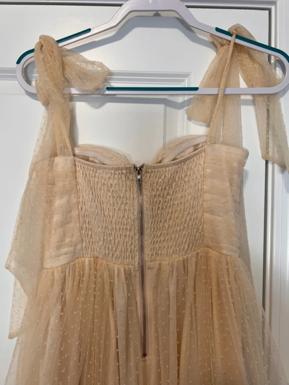 Mable Brynlee Tulle Midi Dress Tie Shoulder Romantic Cottagecore Dress - Picture 9 of 12